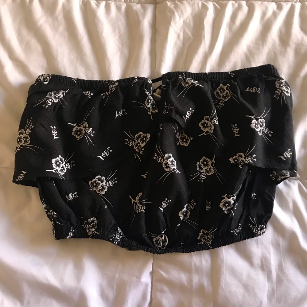 Floral design tube crop top